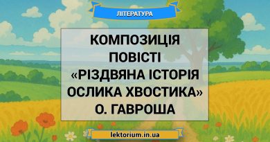 Композиція повісті «Різдвяна історія ослика Хвостика» О. Гавроша