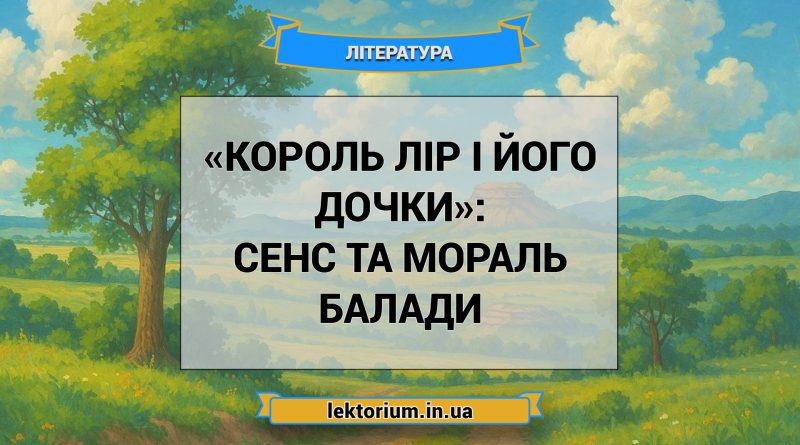 «Король Лір і його дочки»_ СЕНС ТА МОРАЛЬ балади