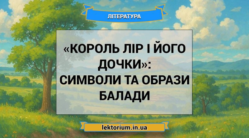 «Король Лір і його дочки»_ СИМВОЛИ ТА ОБРАЗИ балади