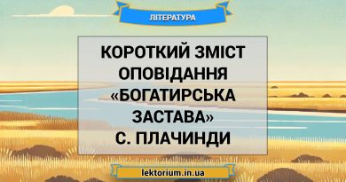 Короткий зміст оповідання «Богатирська застава» С. Плачинди