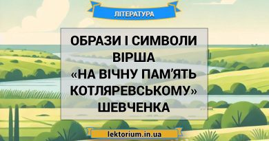 Образи і символи вірша «На вічну пам’ять Котляревському» Шевченка