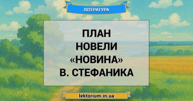 План новели «Новина» В. Стефаника