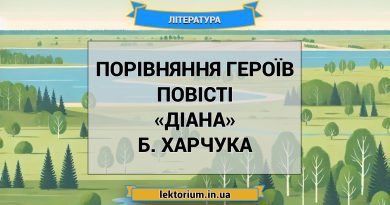 Порівняння героїв повісті «Діана» Б. Харчука