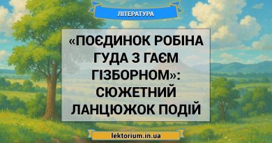 «Поєдинок Робіна Гуда з Гаєм Гізборном»_ СЮЖЕТНИЙ ЛАНЦЮЖОК ПОДІЙ