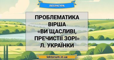 Проблематика вірша «Ви щасливі, пречистії зорі» Л. Українки