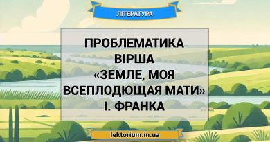 Проблематика вірша «Земле, моя всеплодющая мати» І. Франка