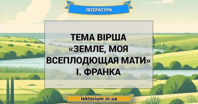 Тема вірша «Земле, моя всеплодющая мати» І. Франка
