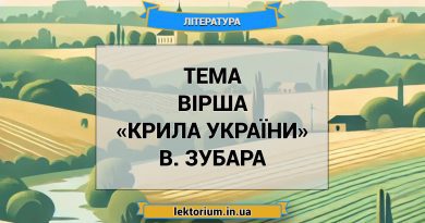 Тема вірша «Крила України» В. Зубара