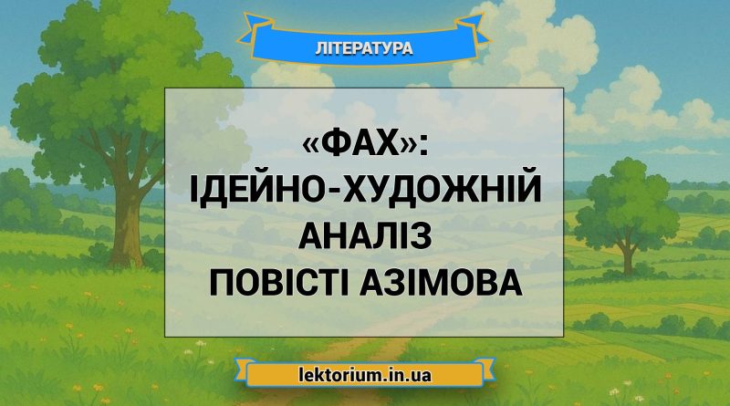 «Фах»_ ІДЕЙНО-ХУДОЖНІЙ АНАЛІЗ повісті Азімова