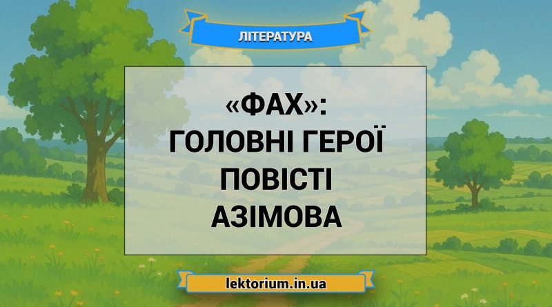 «Фах»_ ГОЛОВНІ ГЕРОЇ повісті Азімова