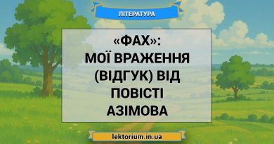 «Фах»_ МОЇ ВРАЖЕННЯ (ВІДГУК) від повісті Азімова