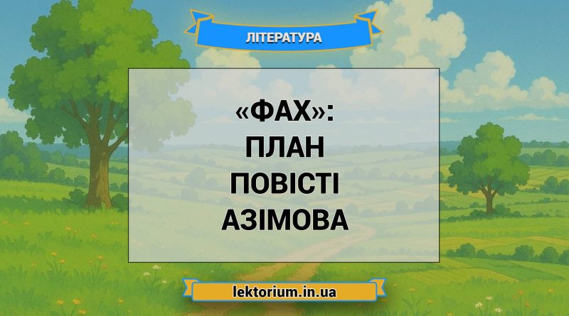 «Фах»_ ПЛАН повісті Азімова