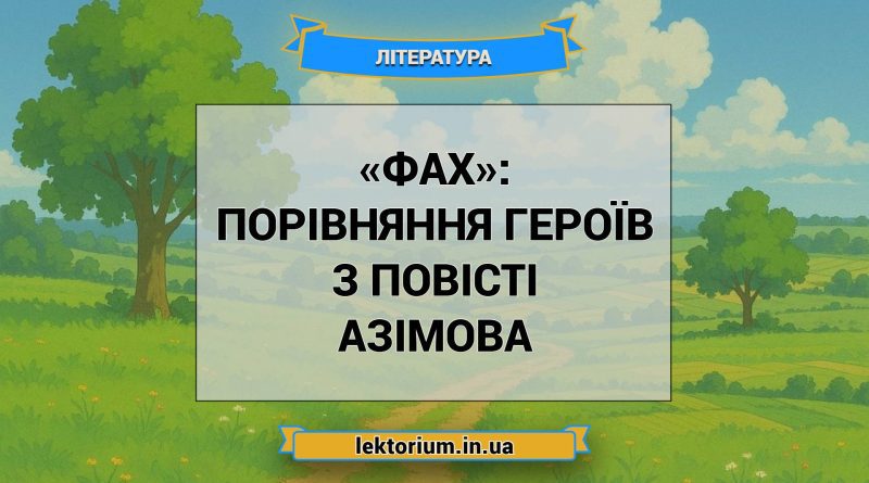 «Фах»_ ПОРІВНЯННЯ ГЕРОЇВ з повісті Азімова