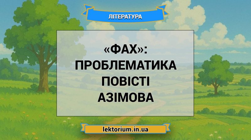 «Фах»_ ПРОБЛЕМАТИКА повісті Азімова