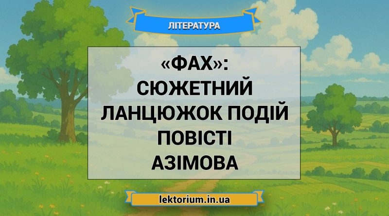 «Фах»_ СЮЖЕТНИЙ ЛАНЦЮЖОК ПОДІЙ повісті Азімова