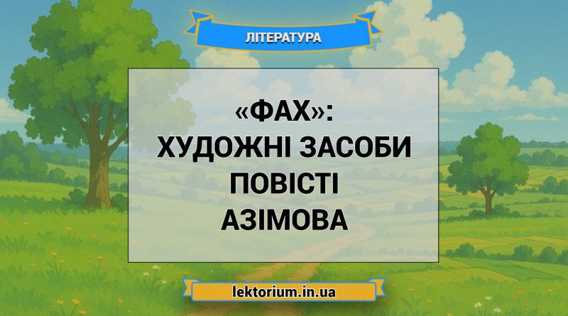 «Фах»_ ХУДОЖНІ ЗАСОБИ повісті Азімова