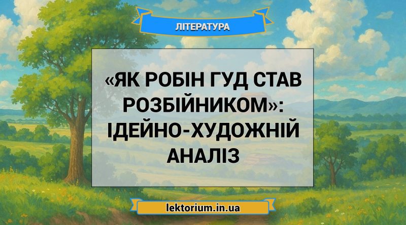 «Як Робін Гуд став розбійником»_ ІДЕЙНО-ХУДОЖНІЙ АНАЛІЗ