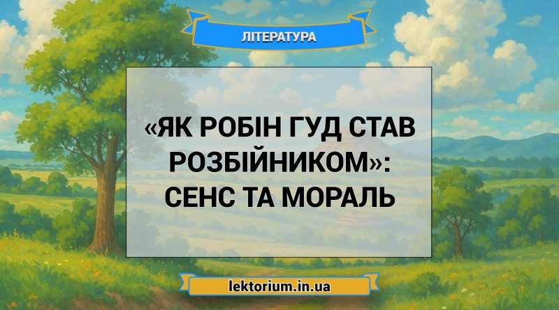 «Як Робін Гуд став розбійником»_ СЕНС ТА МОРАЛЬ