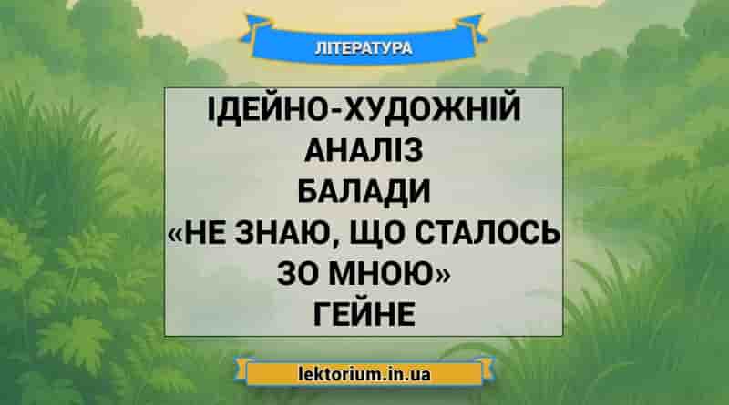 Ідейно-художній аналіз балади «Не знаю, що сталось зо мною» Гейне