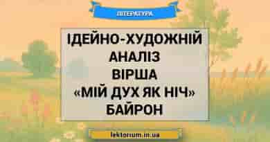 Ідейно-художній аналіз вірша «Мій дух як ніч» Байрон