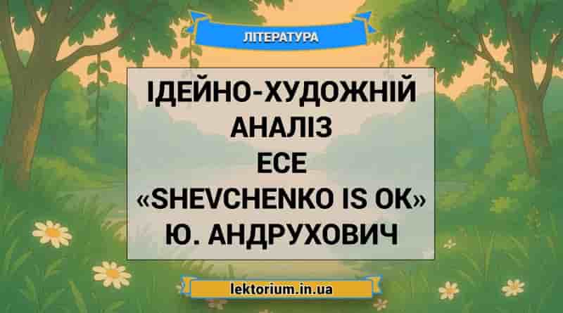 Ідейно-художній аналіз есе «Shevchenko is OK» Ю. Андрухович
