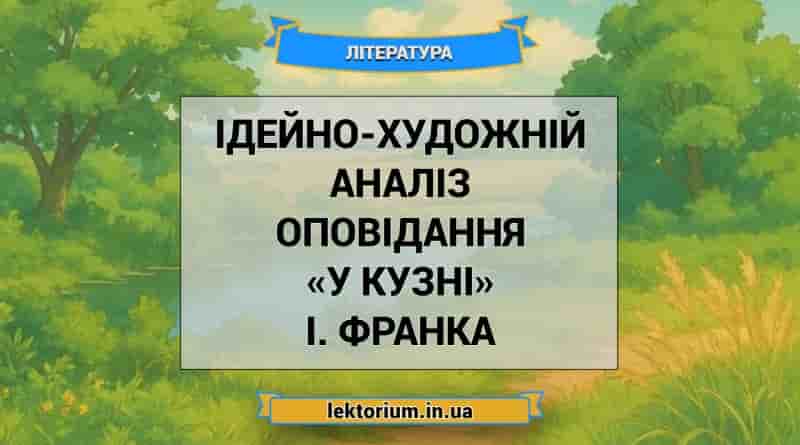Ідейно-художній аналіз оповідання «У кузні» І. Франка