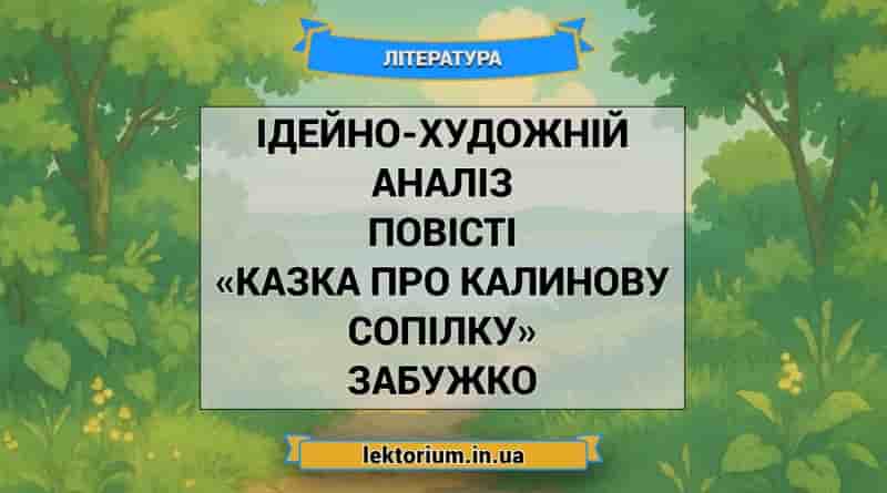 Ідейно-художній аналіз повісті «Казка про калинову сопілку» Забужко