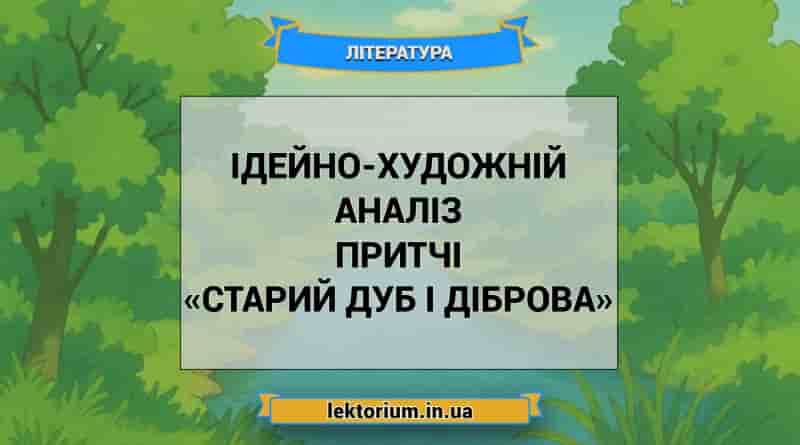 Ідейно-художній аналіз притчі «Старий дуб і діброва»