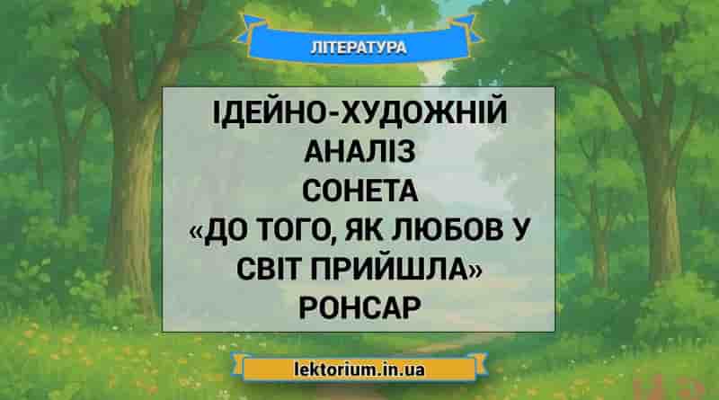 Ідейно-художній аналіз сонета «До того, як любов у світ прийшла» Ронсар