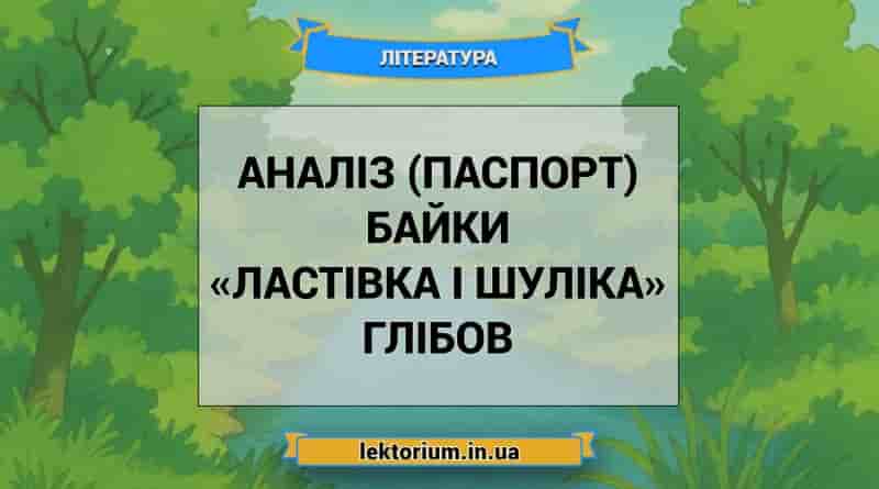 Аналіз (паспорт) байки «Ластівка і Шуліка» Глібов