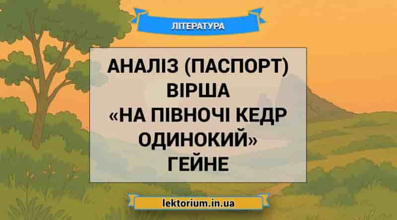 Аналіз (паспорт) вірша «На півночі кедр одинокий» Гейне