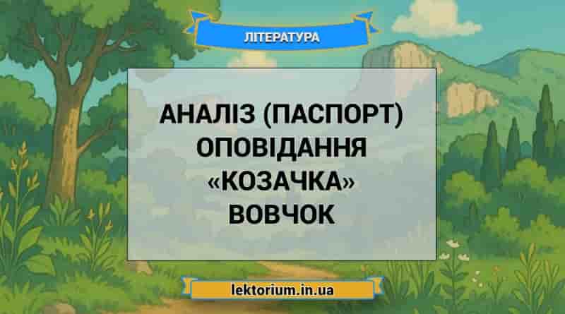 Аналіз (паспорт) оповідання «Козачка» Вовчок