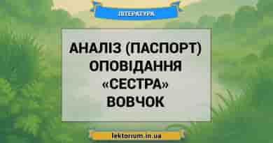 Аналіз (паспорт) оповідання «Сестра» Вовчок