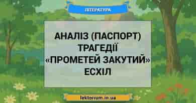 Аналіз (паспорт) трагедії «Прометей закутий» Есхіл