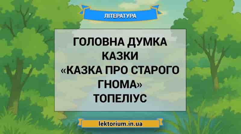 Головна думка казки «Казка про старого гнома» Топеліус