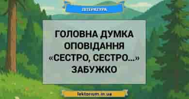 Головна думка оповідання «Сестро, сестро…» Забужко
