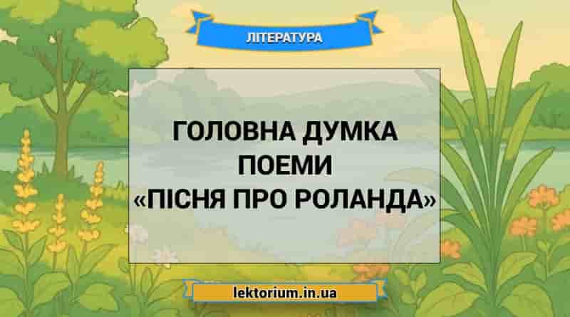 Головна думка поеми «Пісня про Роланда»