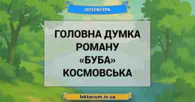 Головна думка роману «Буба» Космовська