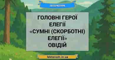 Головні герої елегії «Сумні (скорботні) елегії» Овідій