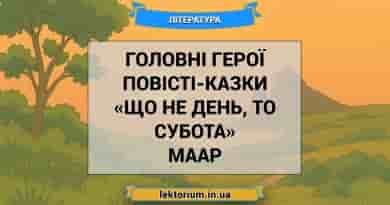 Головні герої повісті-казки «Що не день, то субота» Маар