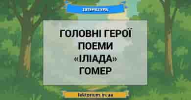 Головні герої поеми «Іліада» Гомер