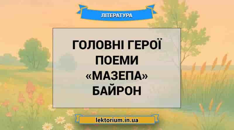 Головні герої поеми «Мазепа» Байрон