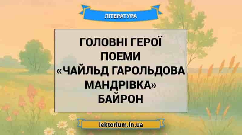 Головні герої поеми «Чайльд Гарольдова мандрівка» Байрон