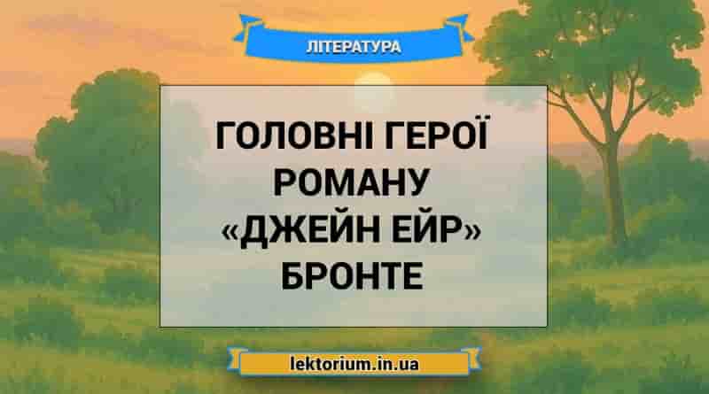 Головні герої роману «Джейн Ейр» Бронте