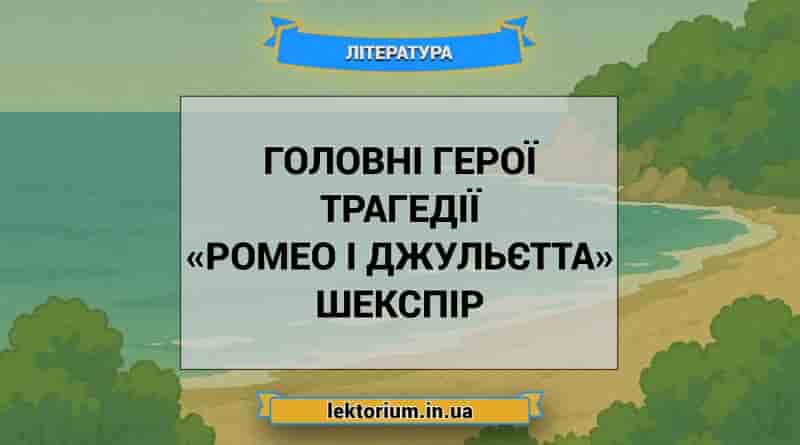 Головні герої трагедії «Ромео і Джульєтта» Шекспір