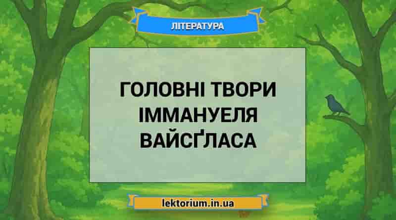 Головні твори Іммануеля Вайсґласа