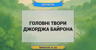 Головні твори Джорджа Байрона
