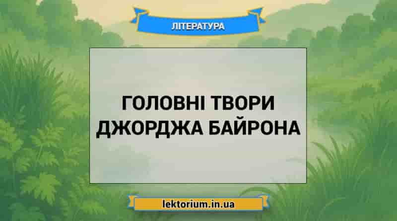 Головні твори Джорджа Байрона