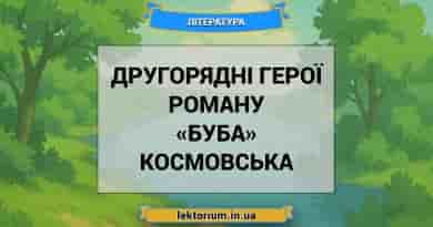 Другорядні герої роману «Буба» Космовська