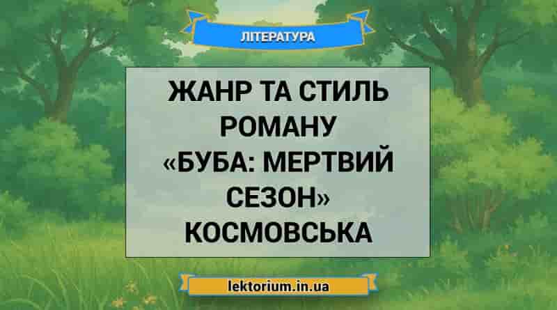 Жанр та стиль роману «Буба_ мертвий сезон» Космовська